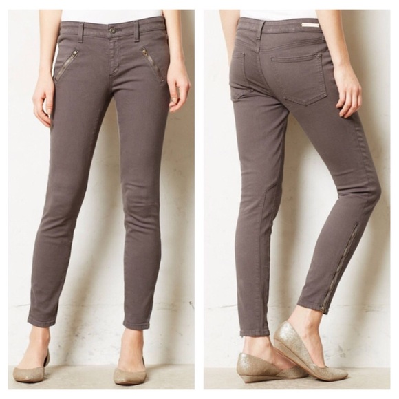 Anthropologie Denim - Anthropologie Pilcro Gray Serif Moto Zip Jeans